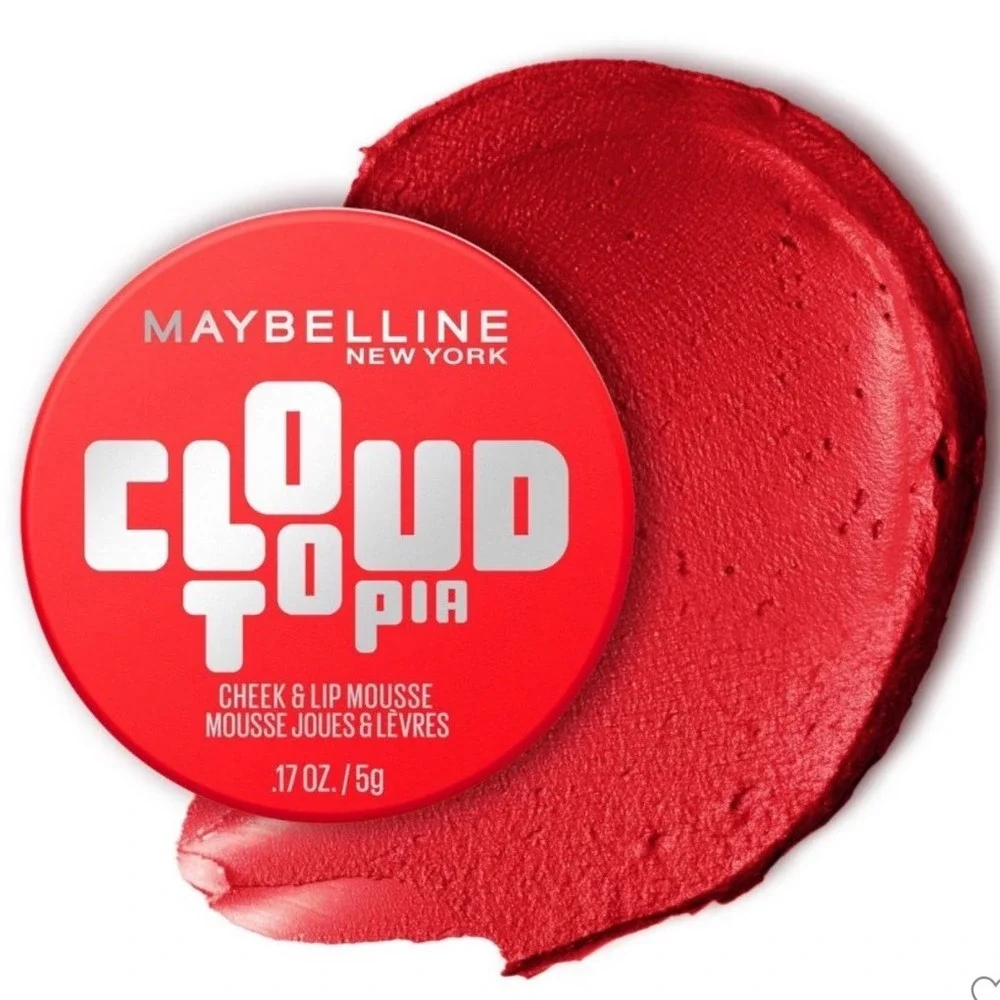 Maybelline Cloudtopia Cheek & Lip Mousse 03 Divine Crimson Red 0.17oz New Sealed